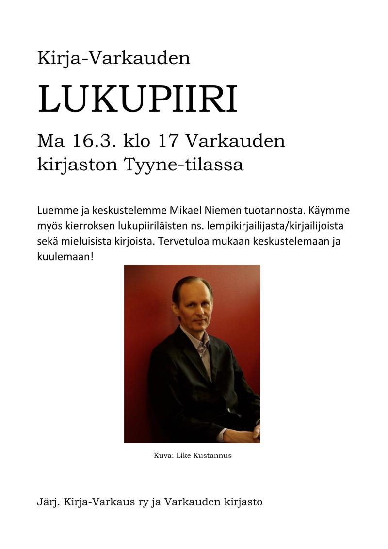 Lukupiiri maaliskuussa 2026 