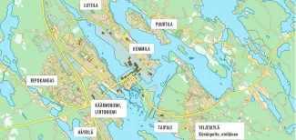 Tonttitarjonta kartalla.