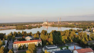 Ilmakuva Varkaudesta.